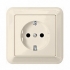 2300-1244 Merten розетка 1-я с/з с защитными шторками безвинт.зажим (в сборе) (бежевый)