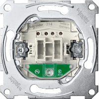 3760-0000 Merten Механизм 1-полюсного кнопочного выключателя с замыкающим контактом, отдельным контактом сигнализации и световым индикатором для ориентации в темном помещении, для накладки с карточкой-ключом